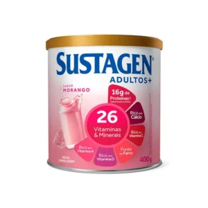 Dermocosmético Complemento Alimentar Sustagen Adultos+ Sabor Morango 400g